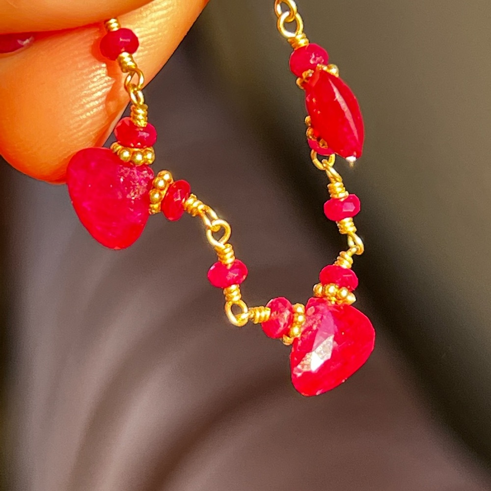 18k Natural Ruby necklace - Picture 10 of 12
